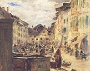 Albert Anker Market in Murten (nn02) painting